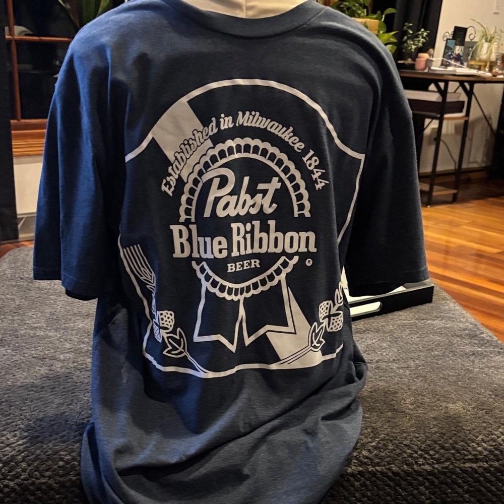 Pabst Blue Ribbon Men's Blue Graphic Tee